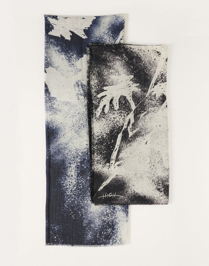 CHIRP BLUE AIRBRUSH FLOWER PRINT SCARF