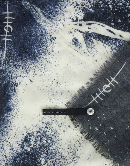 CHIRP BLUE AIRBRUSH FLOWER PRINT SCARF