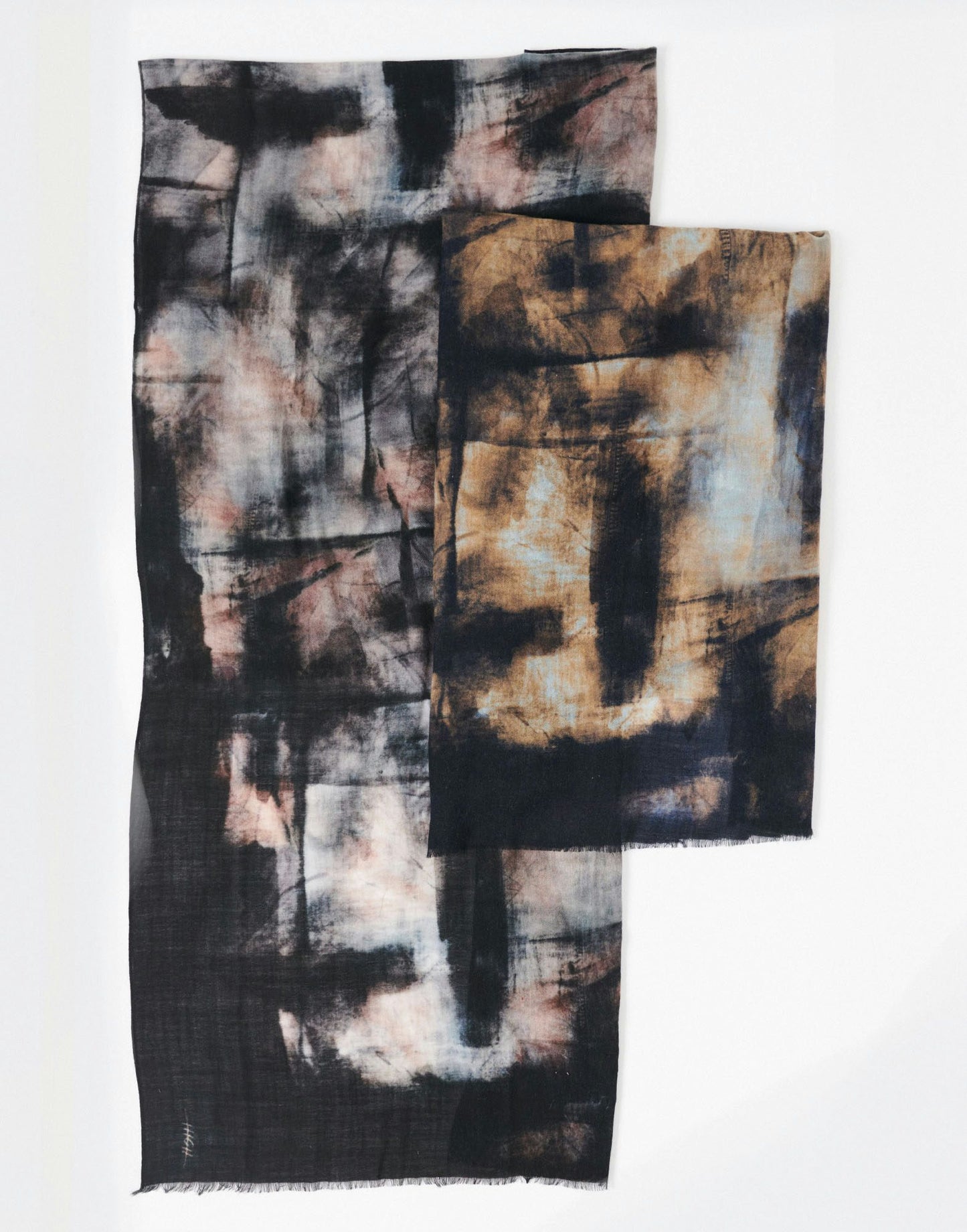 SAVVY WOOL GAUZE SCARF ORANGE & BLACK