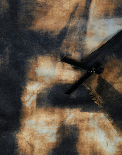 SAVVY WOOL GAUZE SCARF ORANGE & BLACK