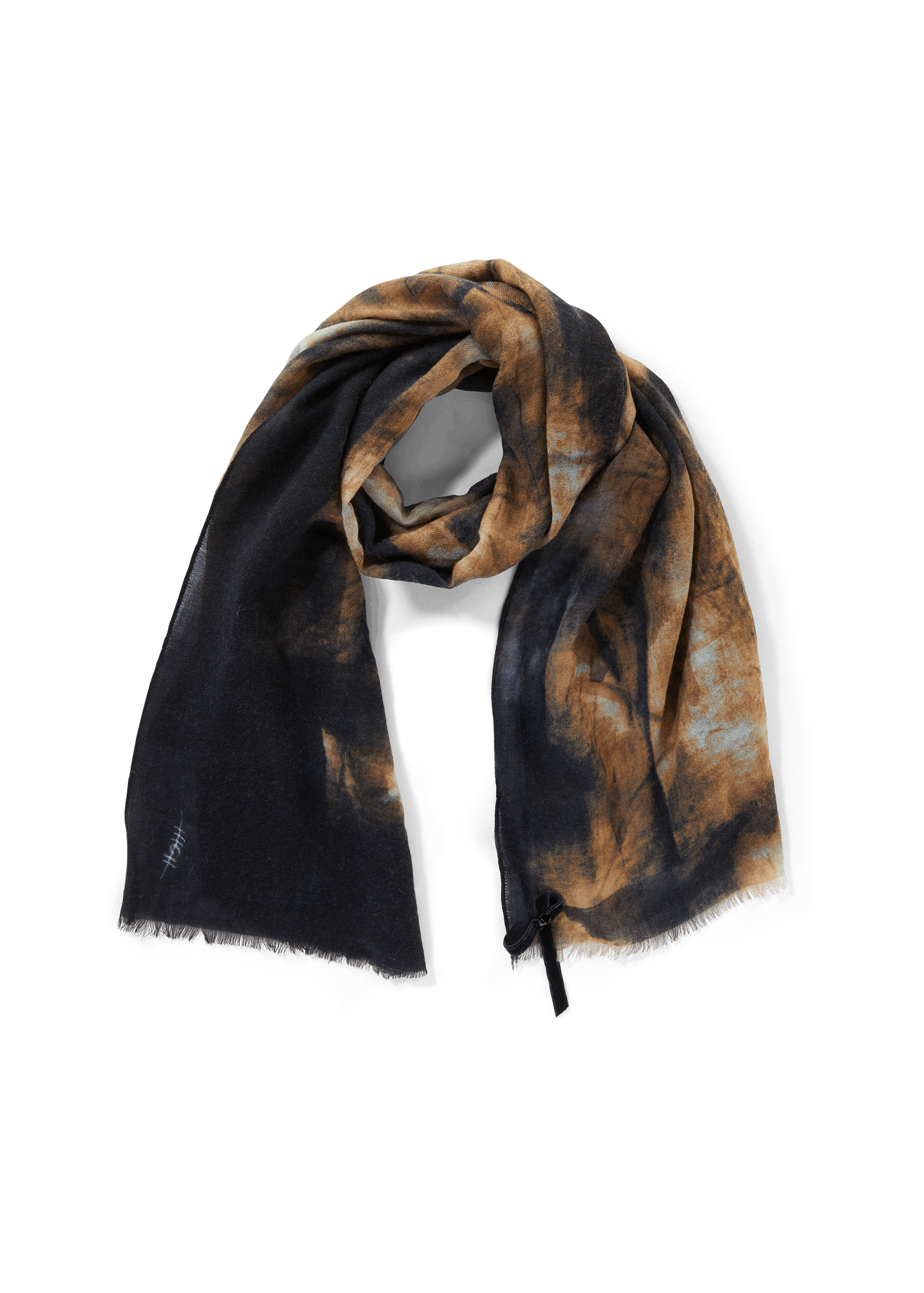 Scarf with black and brown pattern on a transparent background