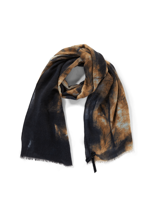 Scarf with black and brown pattern on a transparent background