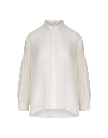 JASMINE SHEER SILK BLOUSE W RUCHING