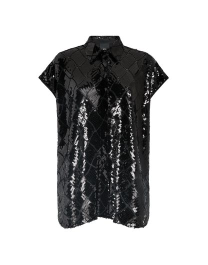 CROSSOVER SEQUIN SHIRT