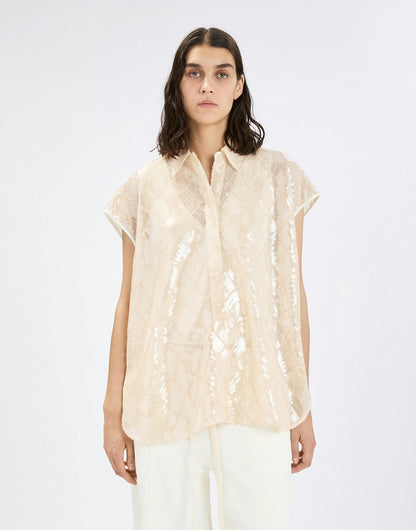 CROSSOVER SEQUIN SHIRT