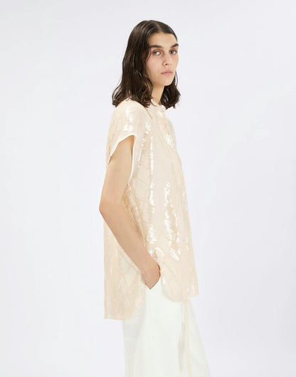 CROSSOVER SEQUIN SHIRT