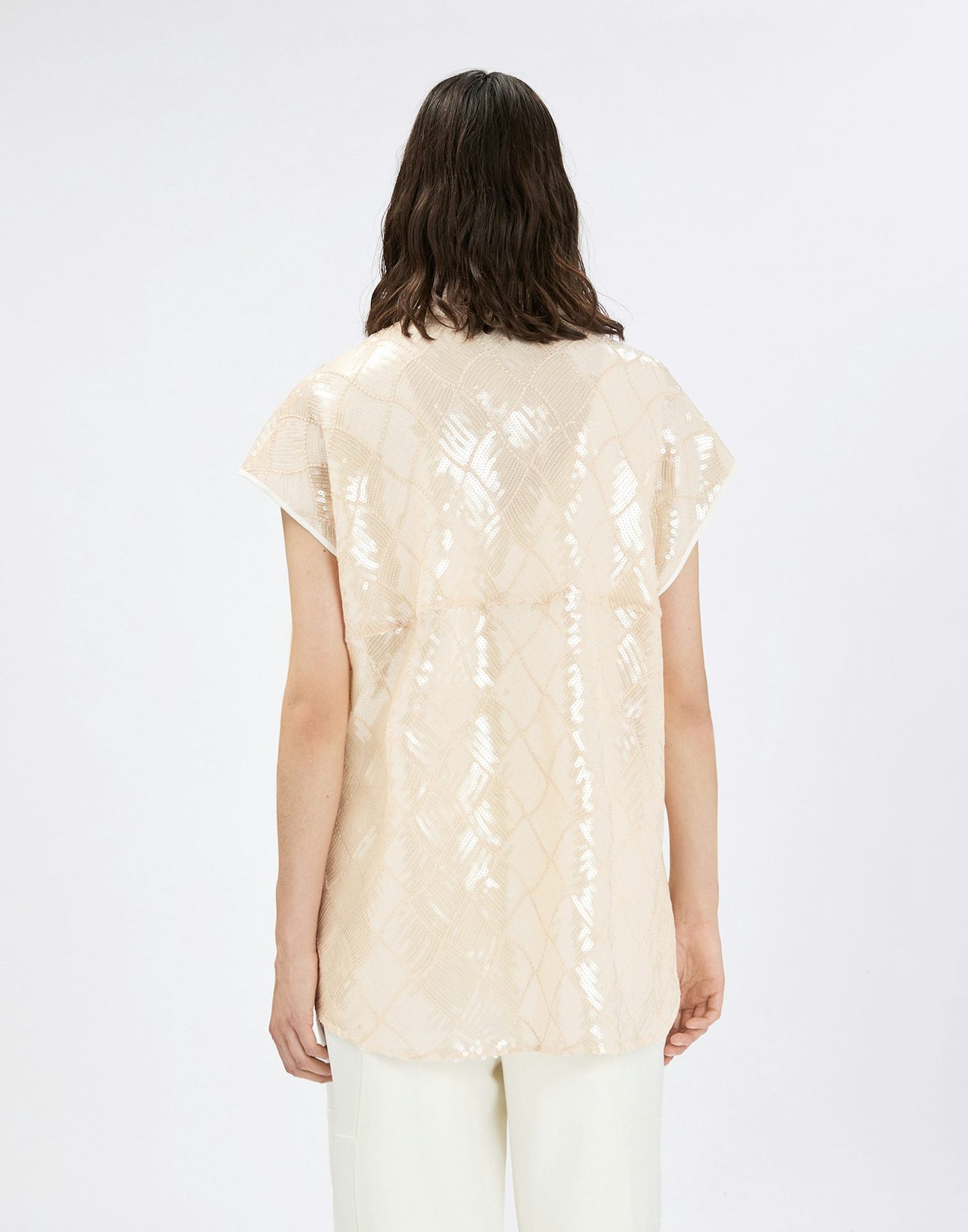 CROSSOVER SEQUIN SHIRT
