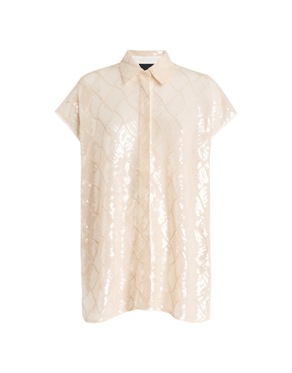 CROSSOVER SEQUIN SHIRT