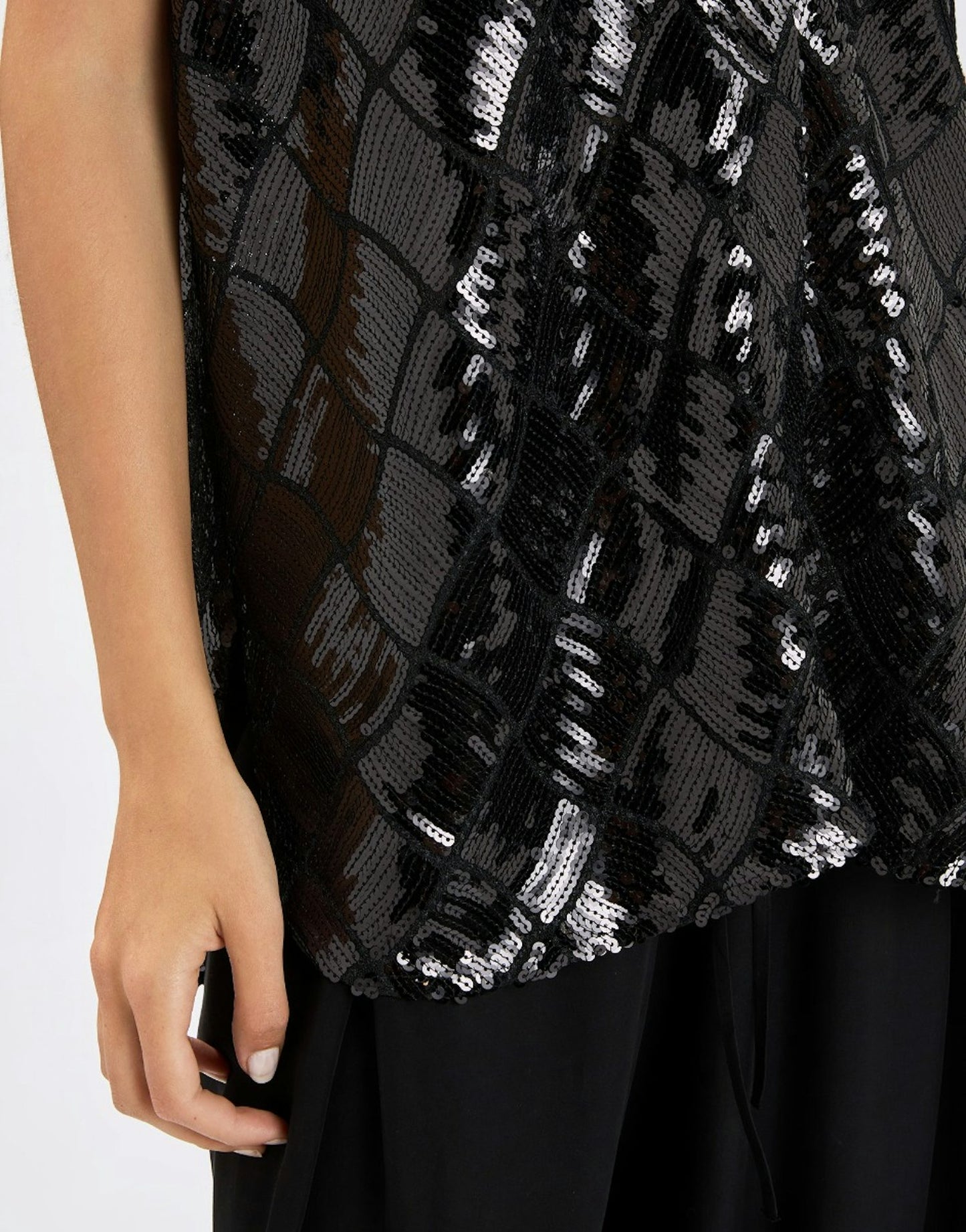 CROSSOVER SEQUIN SHIRT