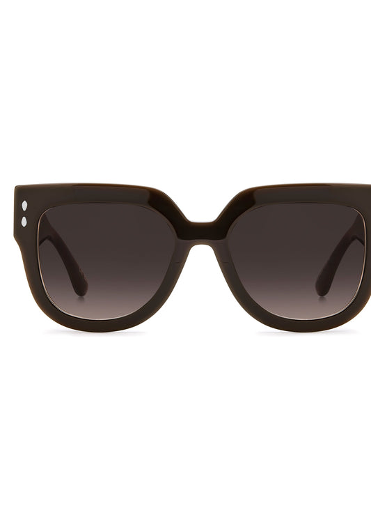 Chocolate sunglasses with gradient lenses on a white background