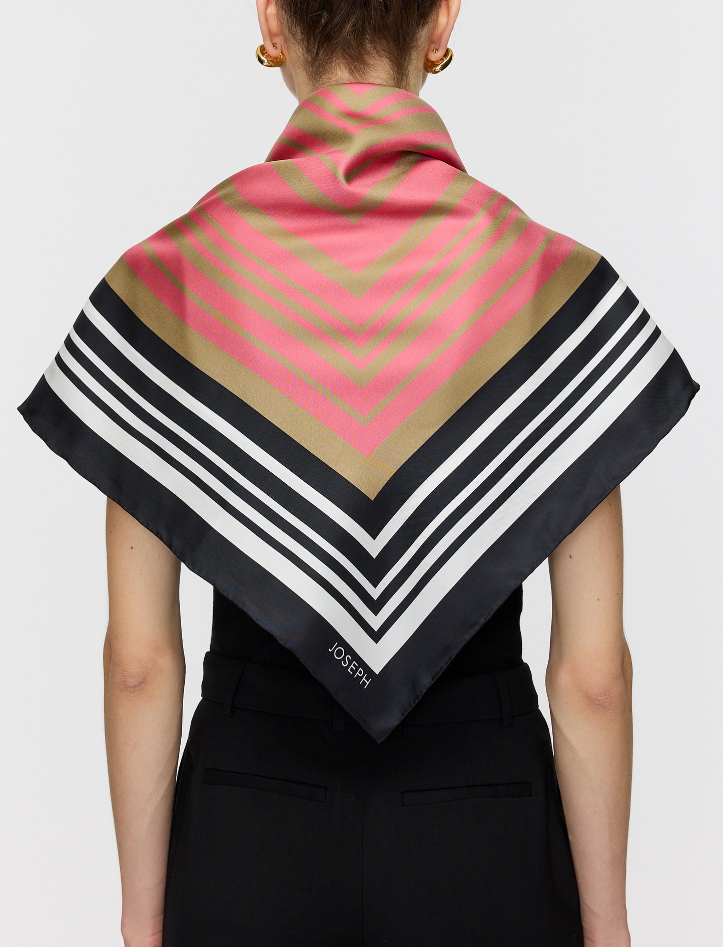 ZENZA ACC SILK SCARF CAMEL/POMEGRANATE