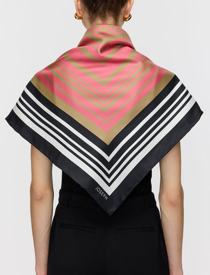 ZENZA ACC SILK SCARF CAMEL/POMEGRANATE