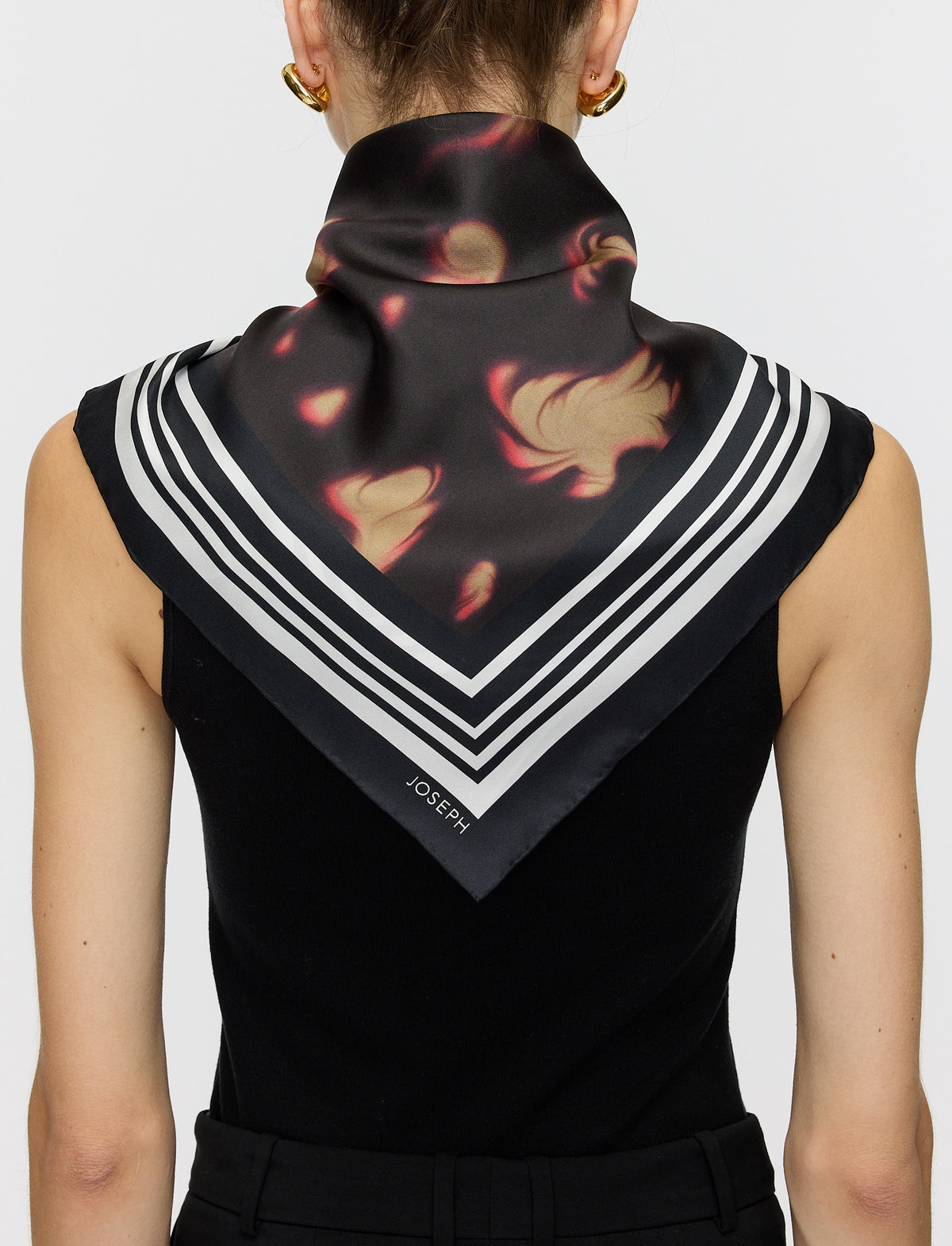 DANICA ACC SMALL SILK SCARF TORTOISE SHELL