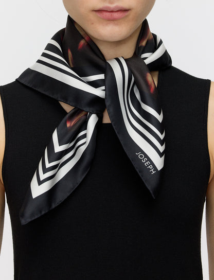 DANICA ACC SMALL SILK SCARF TORTOISE SHELL