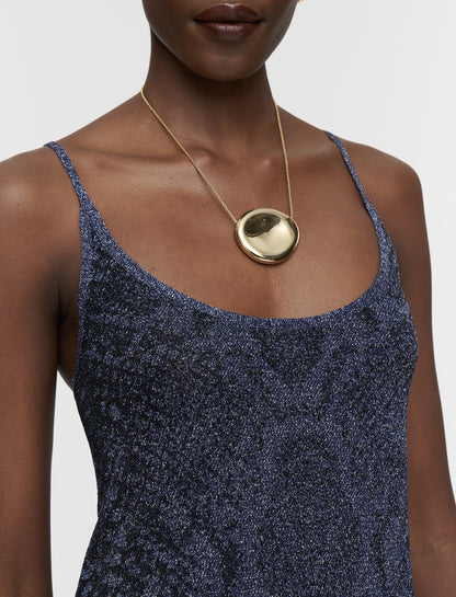 Mary Dress In Lurex Python Knit Prussian by JOSEPH - view 2