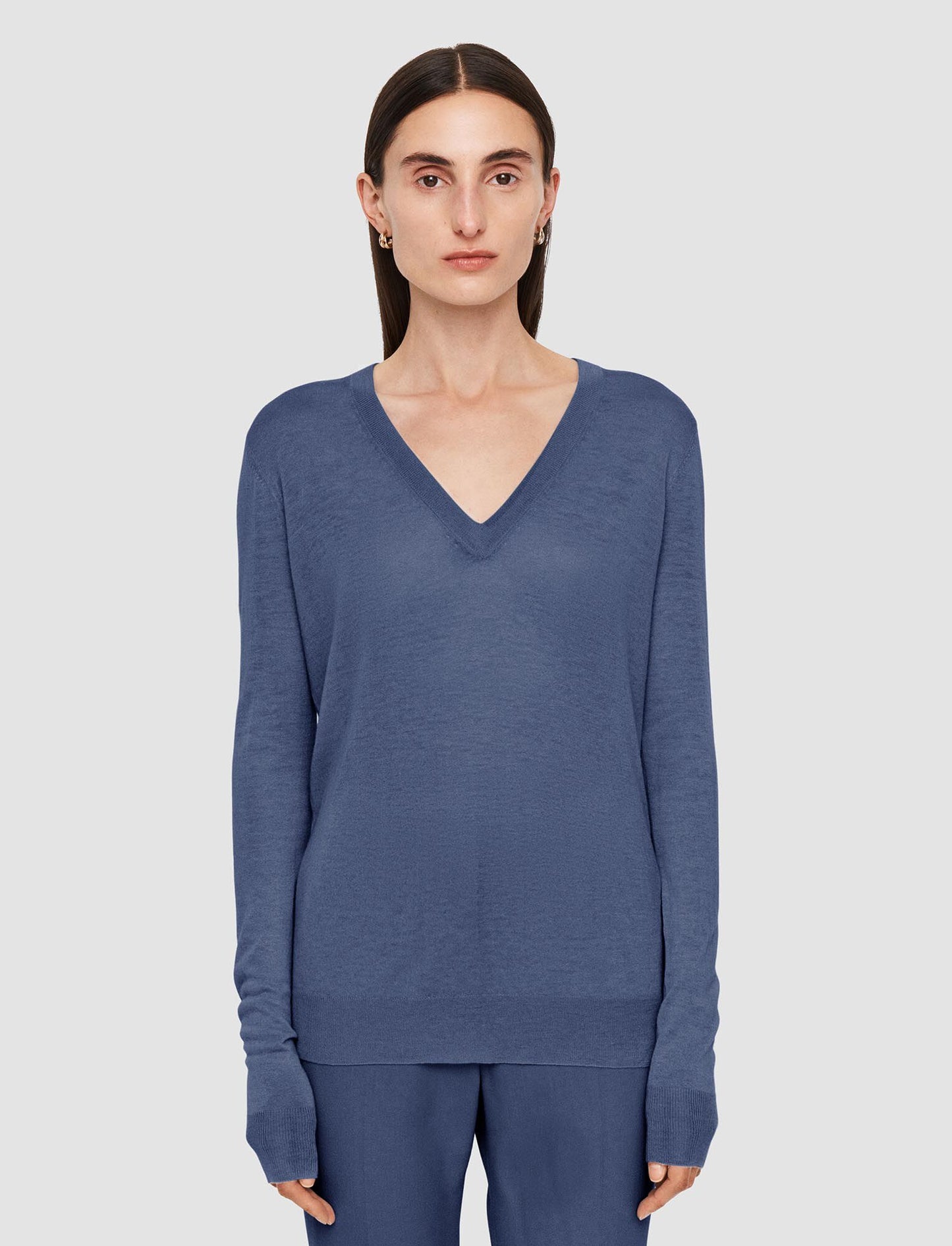 CASHAIR V-NECK JUMPER HARBOUR