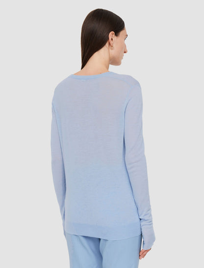 CASHAIR V-NECK JUMPER FADED SKY