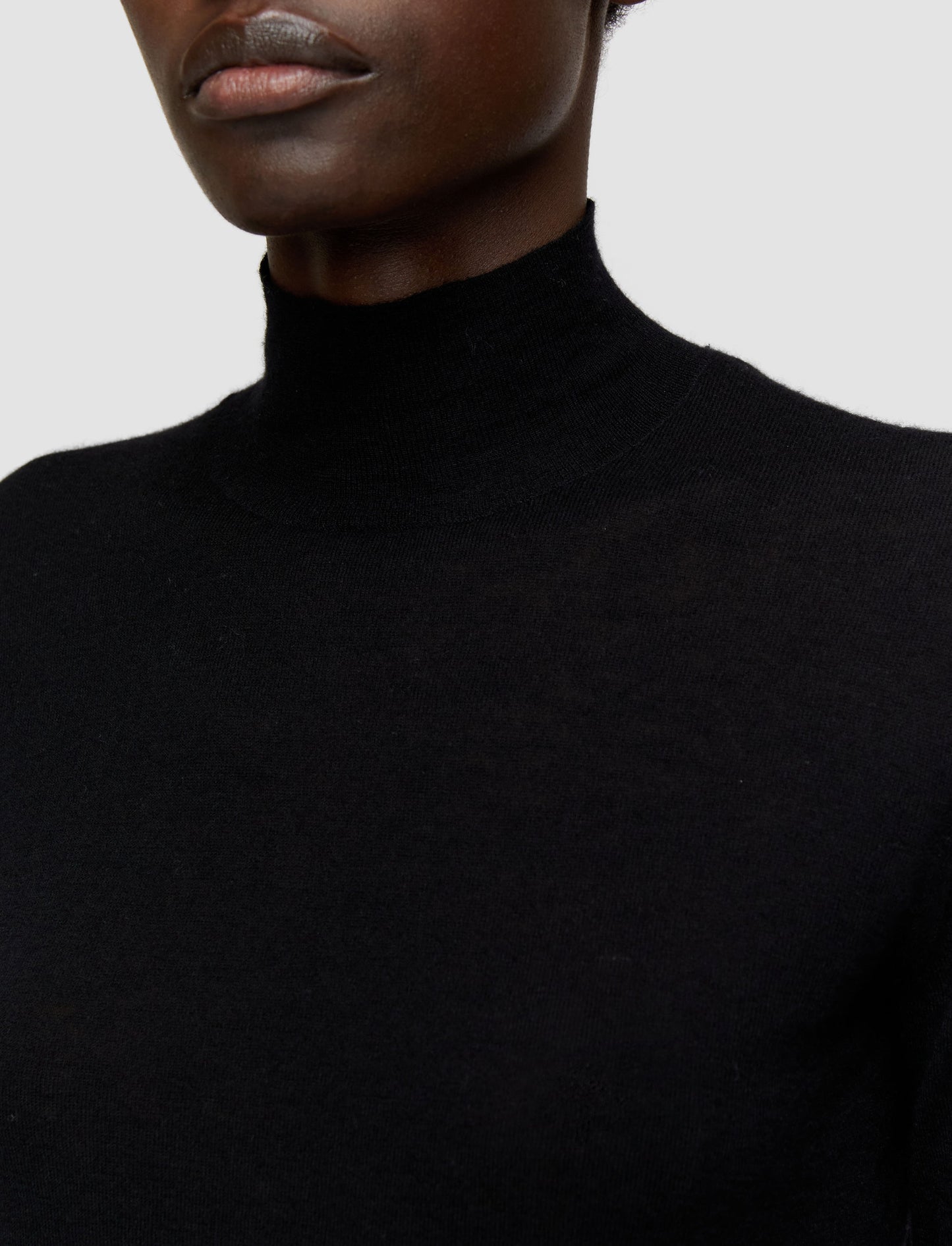 HIGH NECK L/SLEEVE CASHAIR JUMPER