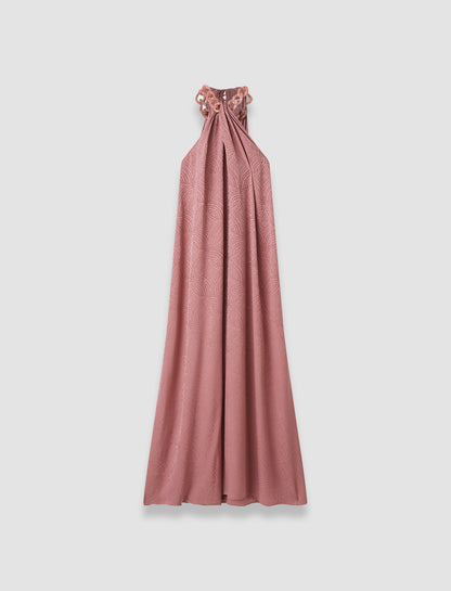 PARC DRESS SILK JACQUARD MUSK
