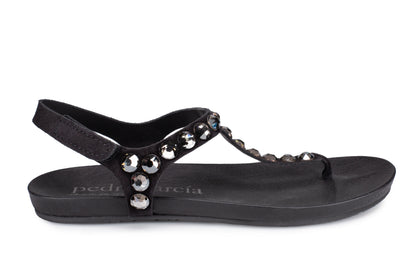 JUDITH SWAROVSKI CRYSTAL SANDALS WITH MOULDED FOOT BED