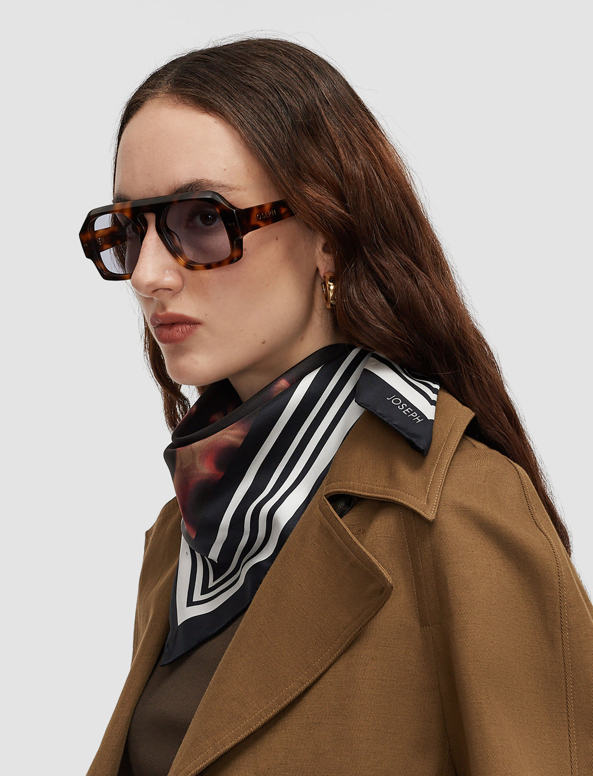 DANICA ACC SMALL SILK SCARF TORTOISE SHELL