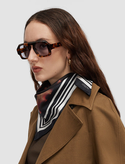DANICA ACC SMALL SILK SCARF TORTOISE SHELL