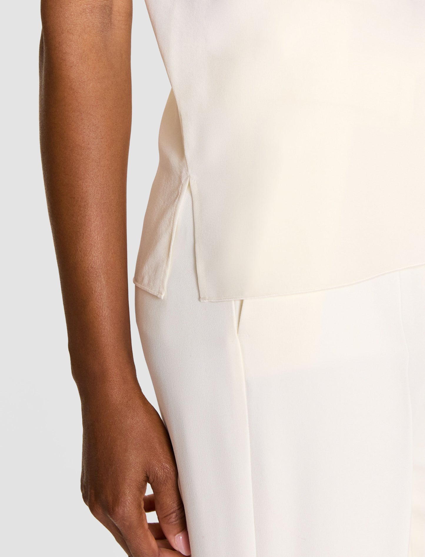 NEW BLEY TOP CREPE DE SOIE IVORY