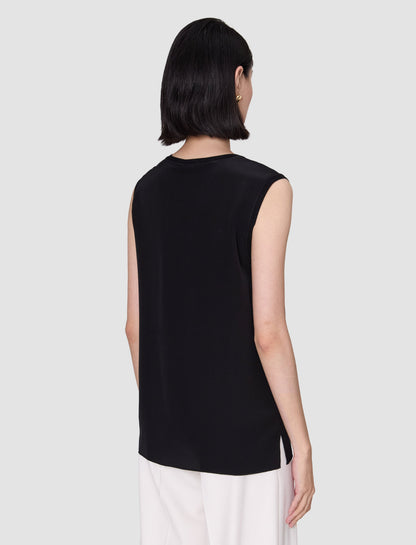 NEW BLEY TOP CREPE DE SOIE BLACK