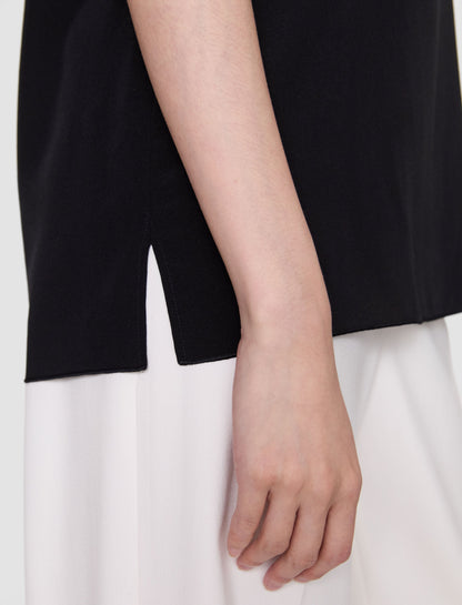 NEW BLEY TOP CREPE DE SOIE BLACK