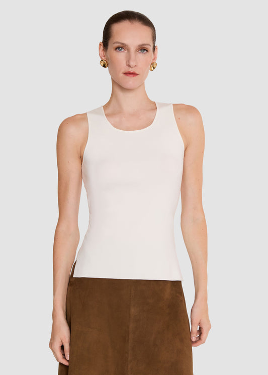 Rana Silk Stretch Tank Ivory by JOSEPH - view 1