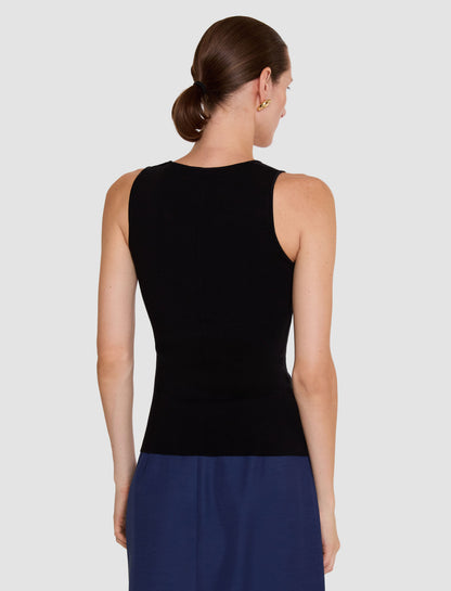 RANA TANK SILK STRETCH BLACK