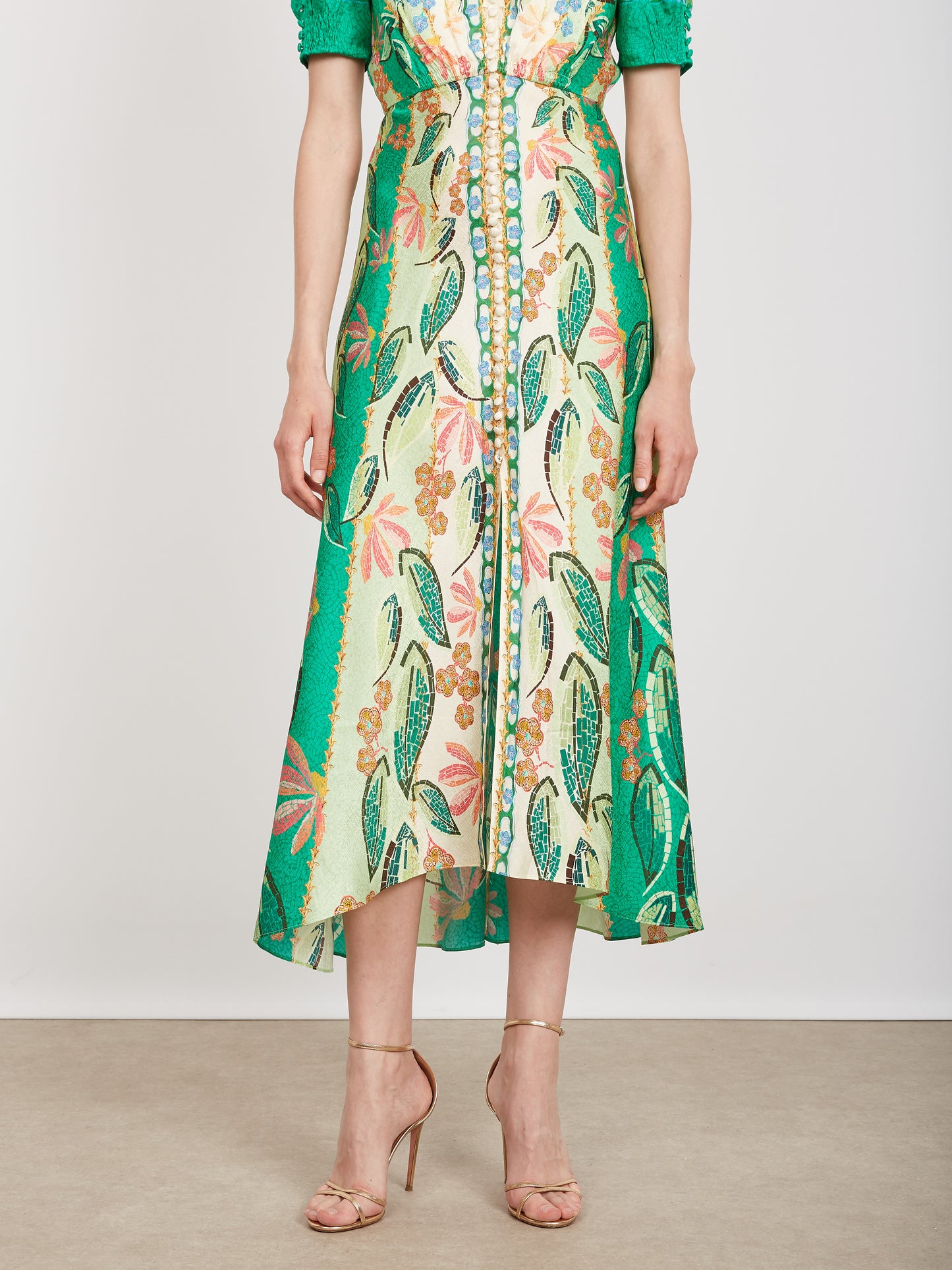 LEA LONG DRESS TERRAZZO JADE