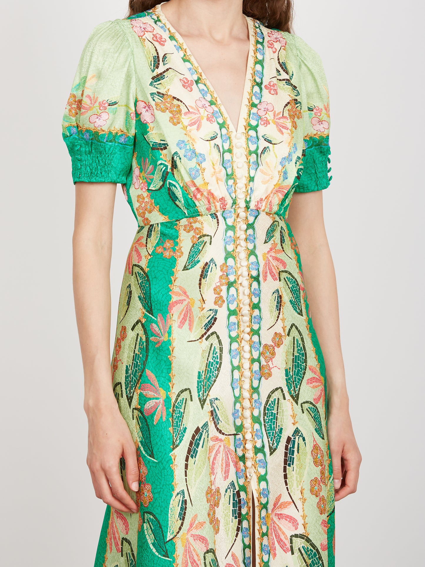 LEA LONG DRESS TERRAZZO JADE