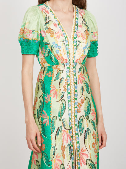 LEA LONG DRESS TERRAZZO JADE