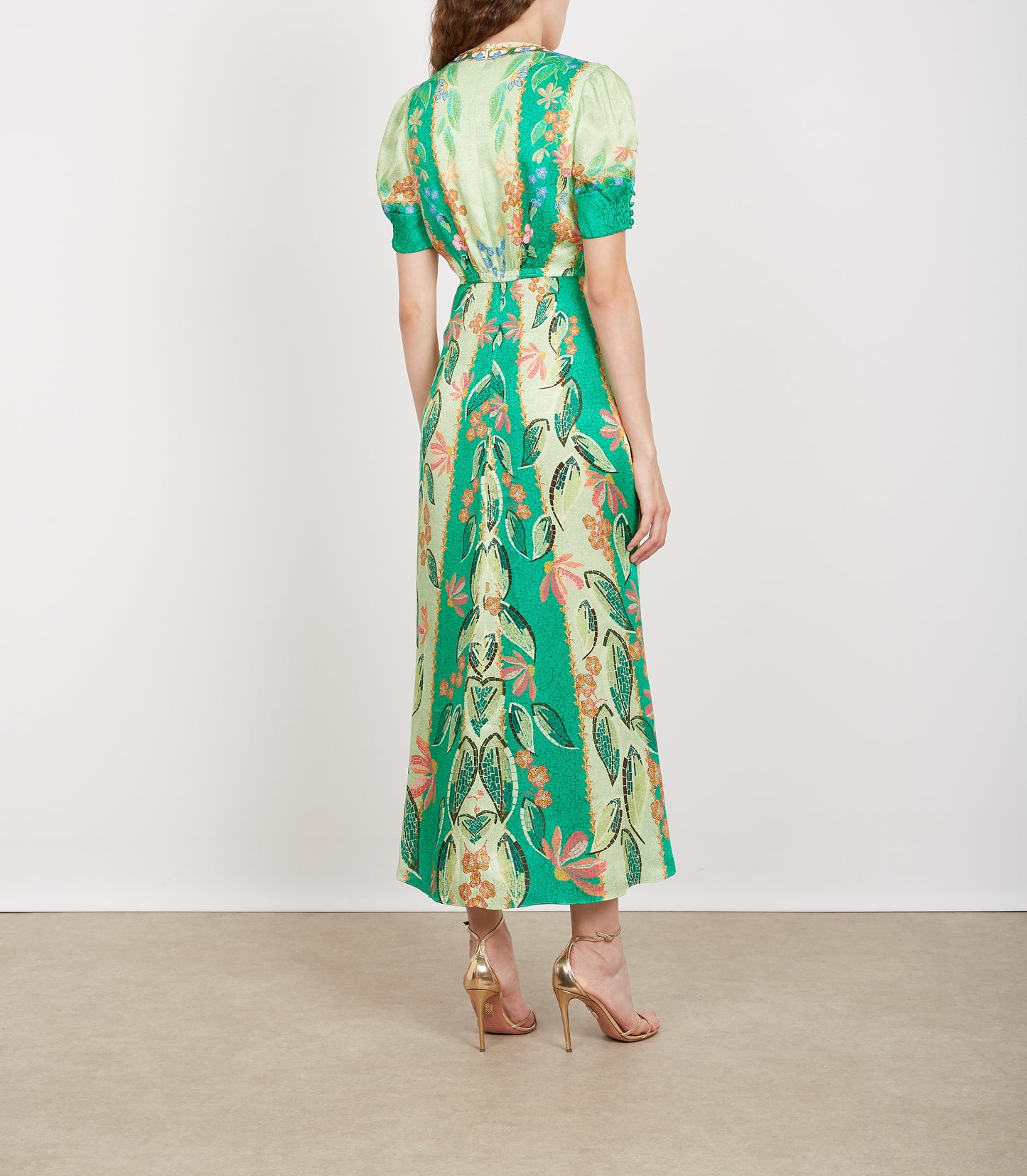 LEA LONG DRESS TERRAZZO JADE