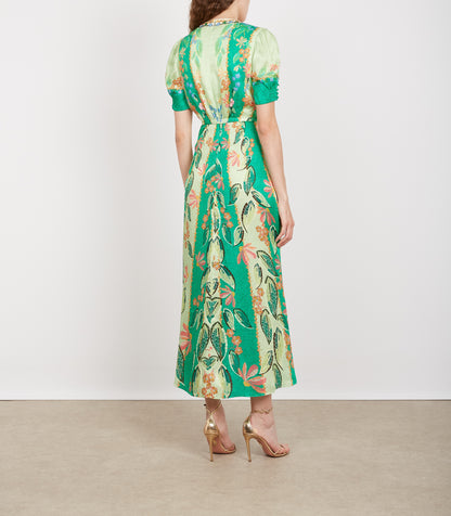 LEA LONG DRESS TERRAZZO JADE