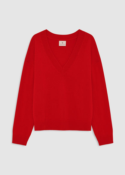 ANINE BING Lee Cashmere Sweater In Tango Red - image 2