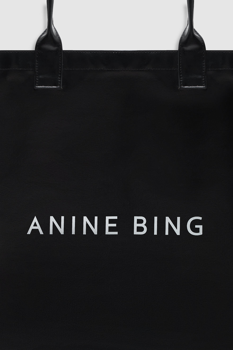ANINE BING Leo Coated Canvas Tote In Black - image 2