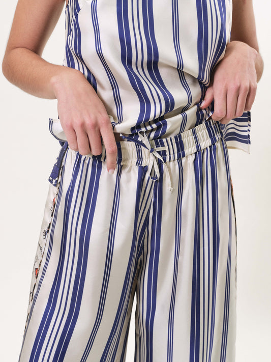 RING SE WIDE LEG SILK TWILL PANTS