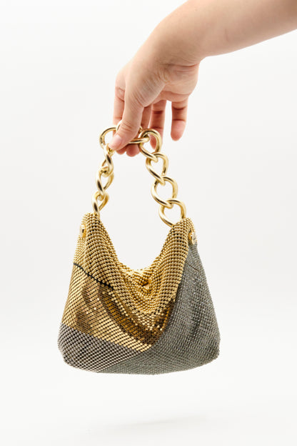 Love Gala Bag In Grey & Gold by Laura B - view 3