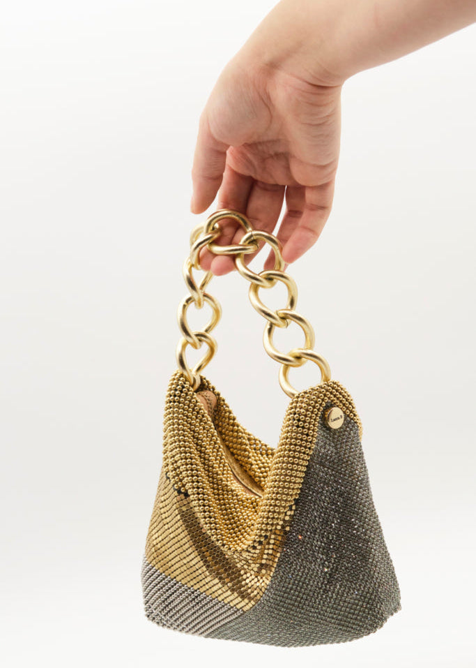 Love Gala Bag In Grey & Gold by Laura B - view 1