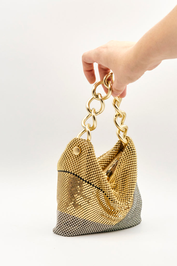 Love Gala Bag In Grey & Gold by Laura B - view 2