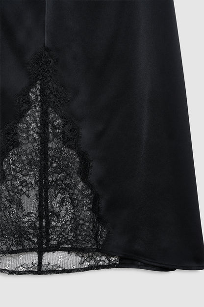 ANINE BING Malou Lace Midi Skirt In Black - image 4