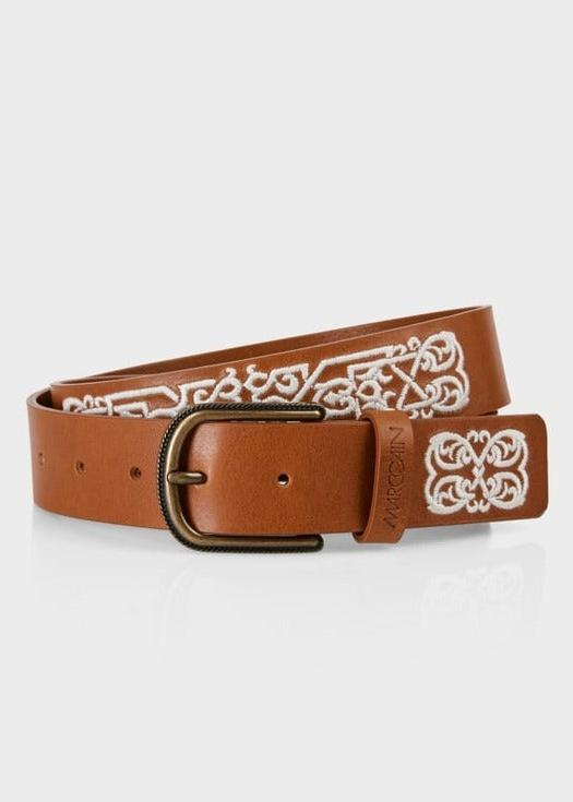 WAISTED BELT WITH CONTRASTING EMBROIDERY