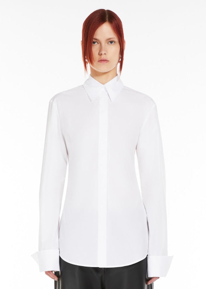 COBEA CONCEALED BUTTON POPLIN SHIRT