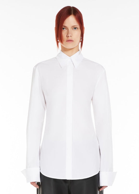 COBEA CONCEALED BUTTON POPLIN SHIRT
