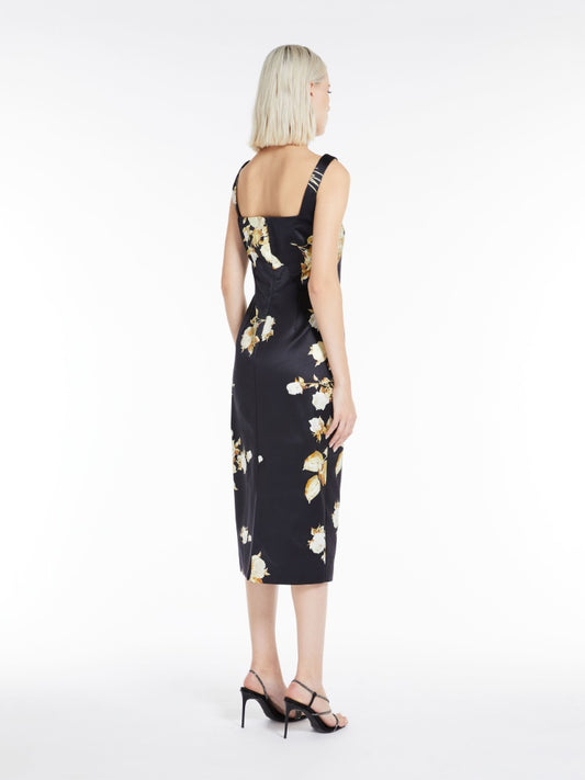 PEGASO PRINTED DUCHESSE SATIN PRINCESS DRESS