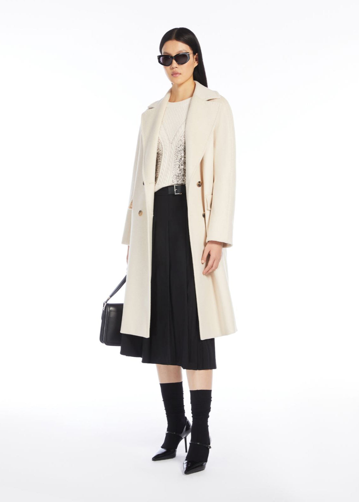 ESTELLA PLEATED WOOL SKIRT