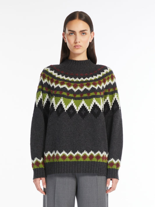 ORARIO JACQUARD WOOL HIGH NECK KNIT