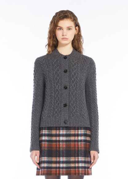 AFOSI CABLE KNIT WOOL CARDIGAN